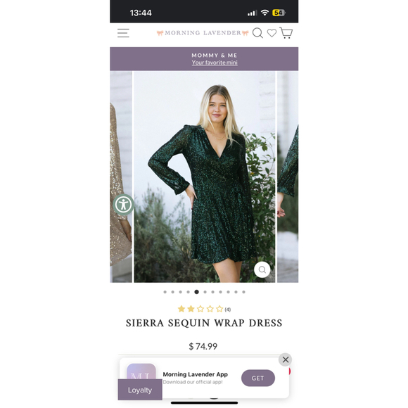 In Loom Morning Lavender Sequin Wrap Dress Size 1x - Picture 5 of 9